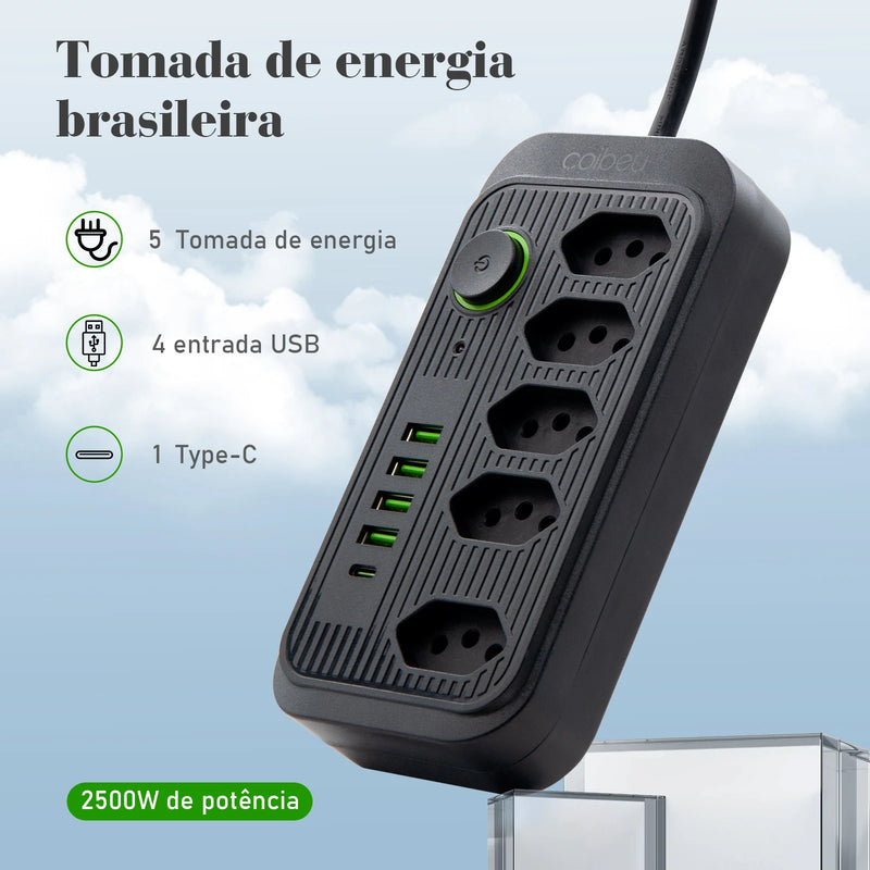 Conjunto de Tomadas com Filtro de Linha e Entradas USB: Proteção e Versatilidade em Um Só Equipamento