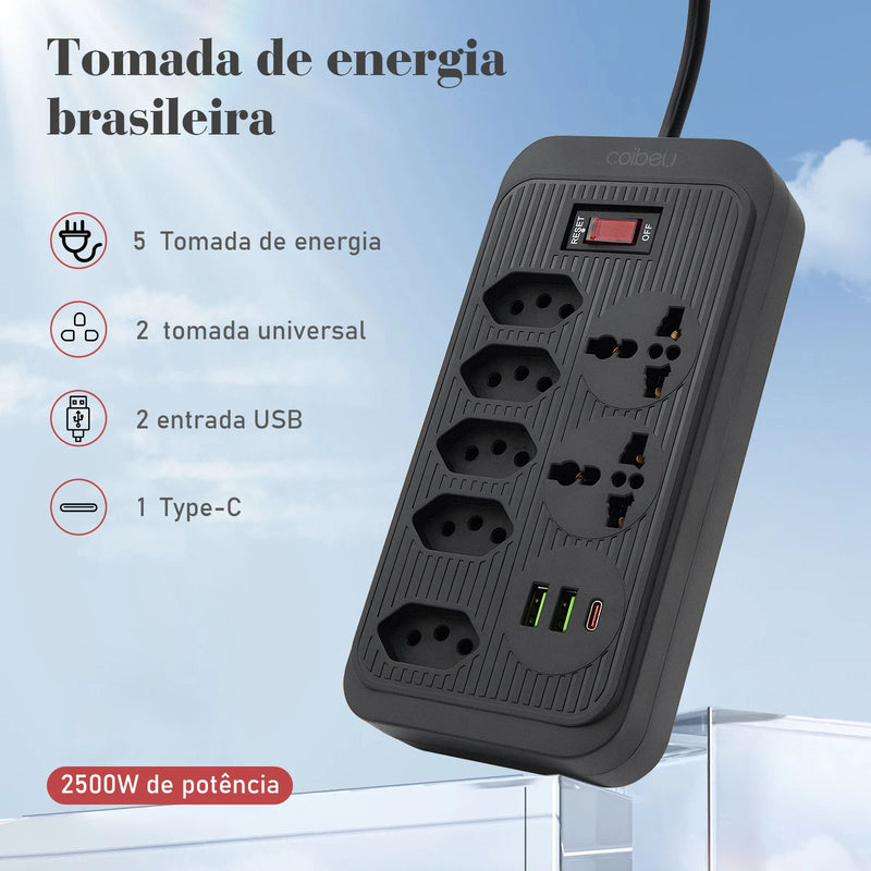 Conjunto de Tomadas com Filtro de Linha e Entradas USB: Proteção e Versatilidade em Um Só Equipamento