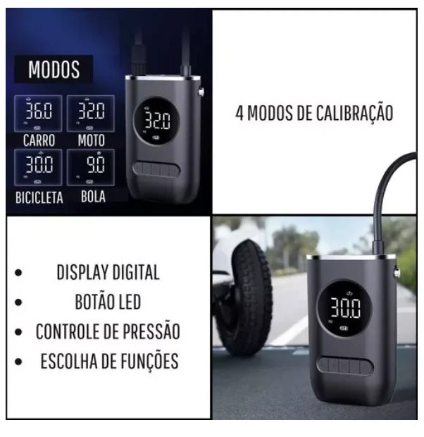 "Diga Adeus às Frustrações: Bomba de Ar Portátil Compacta e Eficiente"