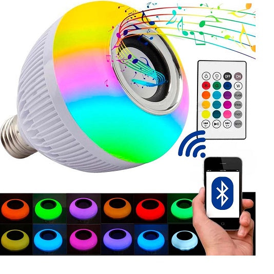 Ilumine e Encante: Lâmpada Bluetooth de LED com Caixa de Som e Controle RGB 12W