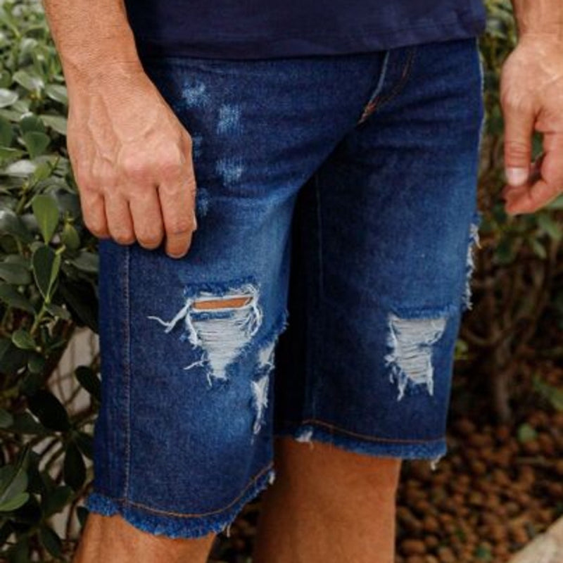 Shorts Masculinos Jeans Rasgados: Estilo Fashion e Conforto em um Só Produto - Aproveite o Outlet de Fábrica!