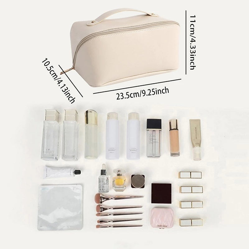 A Elegância e a Praticidade Perfeitas: Bolsa de Cosmético de Couro PU com Grande Capacidade