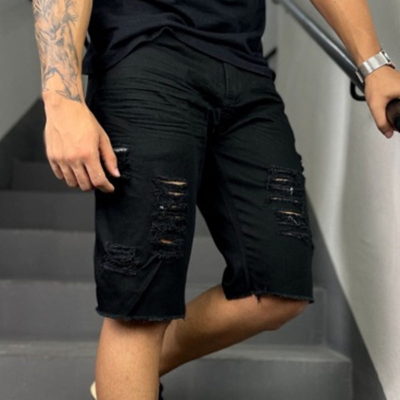 Shorts Masculinos Jeans Rasgados: Estilo Fashion e Conforto em um Só Produto - Aproveite o Outlet de Fábrica!